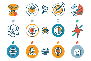 Aufkleber - Business icons pack. Isolated business symbols collection. Graphic icons element