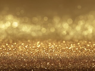 Poster - Sparkling golden glitter texture background with bokeh effects creating a shimmering and enchanting atmosphere for festive or celebratory themes