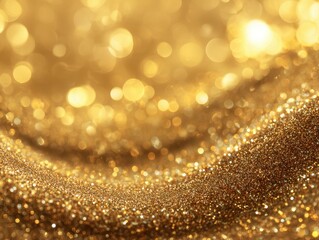 Poster - Shimmering Golden Bokeh Texture with Soft Focus for Luxurious Backgrounds, Elegant Designs, and Festive Decoration Ideas