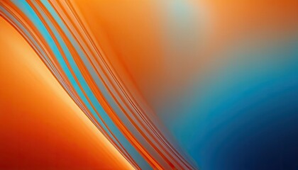 Poster - Blue orange geometric tech background with glossy wavy shapes
1