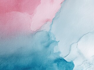 Poster - Abstract watercolor illustration featuring soft pink, blue, and turquoise hues blending seamlessly with delicate textures and dreamy background aesthetics