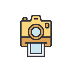 Poster - Stylized Instant Camera Icon Depicting Photography And Retro Style
