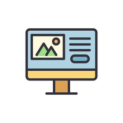 Leinwandbilder - Desktop Computer Displaying Website Or Application Interface Cartoon