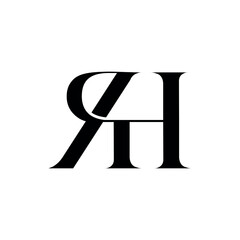 Poster - Elegant Monogram: A sleek and sophisticated monogram, with intertwined RH letters.