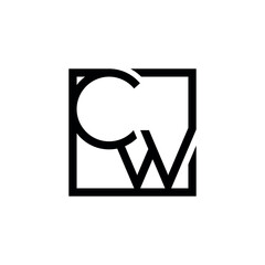 Poster - CW Monogram Logo: A minimalist and modern logo design featuring the initials 
