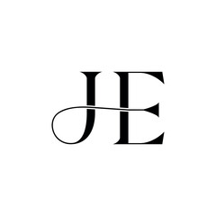 Poster - Elegant Monogram JE: Sophisticated and stylish monogram design featuring the letters J and E elegantly intertwined. Perfect for branding, stationary, or personal use.