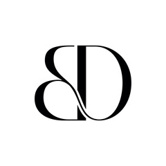 Poster - Elegant BD Monogram: A sophisticated monogram featuring the initials 