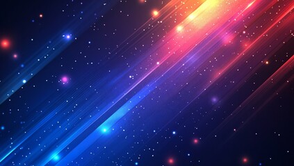 Wall Mural - Abstract Cosmic Background with Glowing Lines and Bright Colors