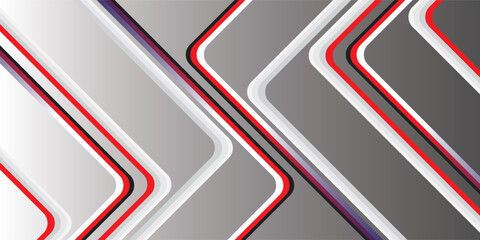 Poster - abstract silver red light arrow direction geometric with blank space design modern futuristic techno