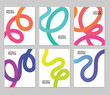 © Idee khan - Colorful Abstract Poster Set with Curved Ribbon Shapes on White Background