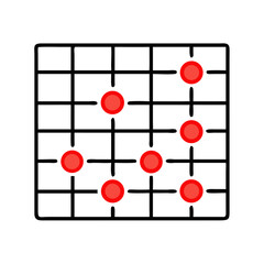 Poster - Data grid icon, simple design, for website design