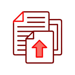 Aufkleber - Data export icon, red lines, simple style, for website design