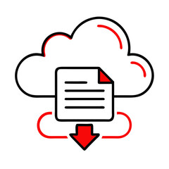 Aufkleber - Importing data from the cloud, a simple icon