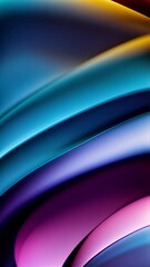 Wall Mural - Abstract geometric colorful pattern with soft line shape gradient effect, vibrant blue, yellow, pink, purple colors transitioning from dark to light hues. Loop animation, seamless endless footage.