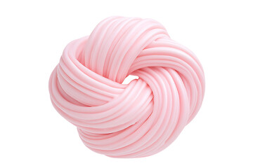 Leinwandbilder - Abstract pink knot sculpture on white. Smooth, textured surface with flowing lines. Light pastel color and minimal background.