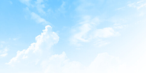 Aufkleber - White cloud on blue sky. Fluffy ethereal white clouds in vivid blue sky. 