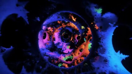 Poster - Abstract colorful tunnel animation featuring circular patterns and vivid hues