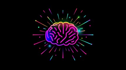 Poster - Design a brain icon with colorful bursts radiating from the center, symbolizing inspiration and the explosion of new ideas.