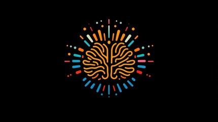 Poster - Design a brain icon with colorful bursts radiating from the center, symbolizing inspiration and the explosion of new ideas.