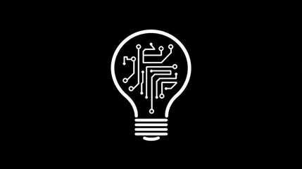 Poster - Design a light bulb icon with a circuit board pattern inside, symbolizing technological advancements and digital creativity.