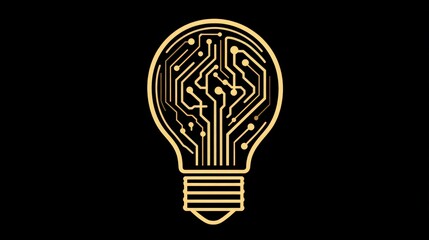 Poster - Design a light bulb icon with a circuit board pattern inside, symbolizing technological advancements and digital creativity.
