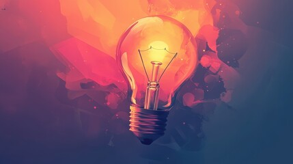 Poster - Illustrate a light bulb icon made of abstract, flowing shapes, representing the organic nature of ideas.