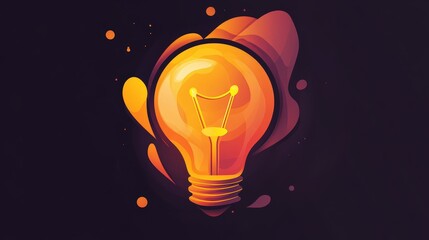 Poster - Illustrate a light bulb icon made of abstract, flowing shapes, representing the organic nature of ideas.
