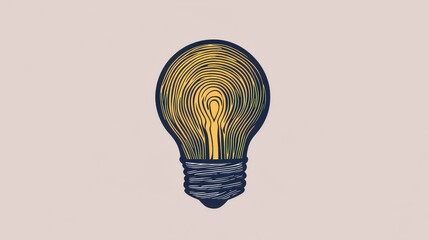 Poster - Illustrate a light bulb icon with a fingerprint texture, representing personal creativity and unique ideas