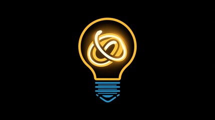 Poster - Illustrate a light bulb icon with a glowing infinity symbol inside, representing endless possibilities and limitless imagination.