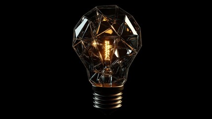 Poster - Illustrate a light bulb icon with abstract, geometric patterns inside, symbolizing structured creativity and analytical thinking