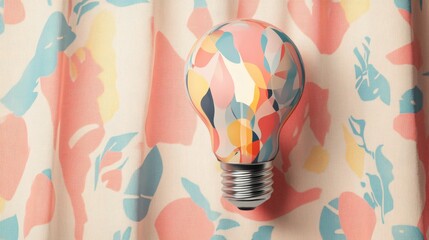Poster - Illustrate a light bulb icon with abstract, geometric patterns inside, symbolizing structured creativity and analytical thinking