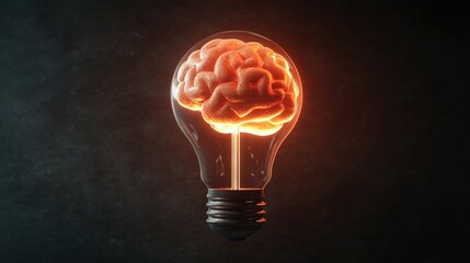 Poster - Illustrate a stylized light bulb icon with a filament shaped like a brain, symbolizing intelligence and innovation.
