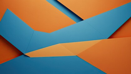 Poster - Unusual modern material design with orange and blue colors
4