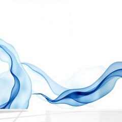 Wall Mural - Blue Abstract Wave Flow Line Light Background Smooth Wavy Transparent Pattern