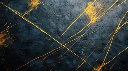 Poster - Abstract Dark Blue and Gold Textured Background with Dynamic Lines