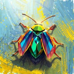 Wall Mural - Geometric Abstract Beetle Illustration