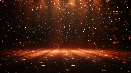 Poster - Abstract Golden Glitter Background with Bokeh Lights
