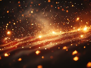 Poster - Abstract Red And Orange Glitter Background With Dynamic Bokeh Lighting