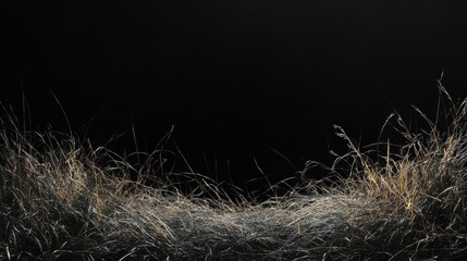 Poster - Abstract Silver and Gold Glitter on Black Background