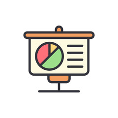 Poster - Colorful Pie Chart On Presentation Board For Financial Analysis