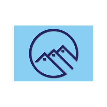 Web line modern color full real estate logo design