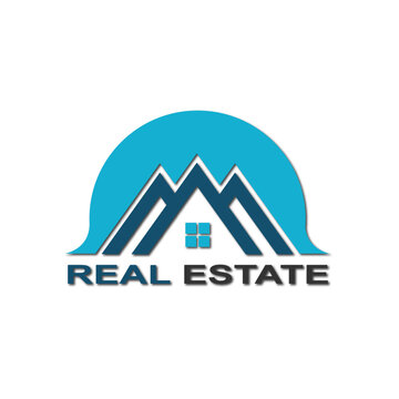 Web line modern color full real estate logo design