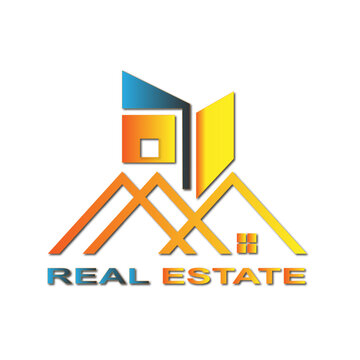 Web line modern color full real estate logo design