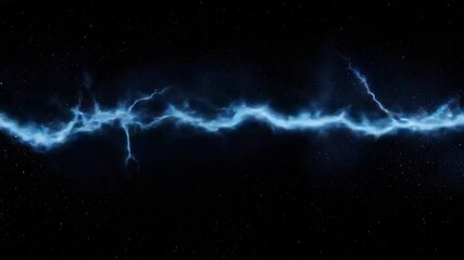Poster - Stunning Blue Lightning Bolt against Dark Starry Background for High-Impact Visual Effects and Creative Projects 4k video footage