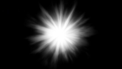 Fototapete - White light burst. Abstract white digital rays of light black background. 4k looped background
