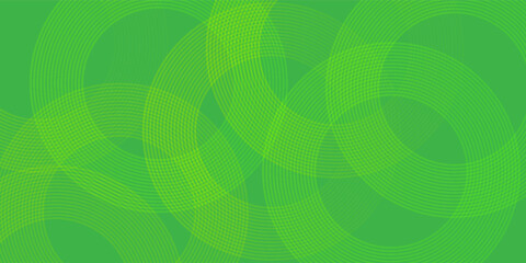 Poster - Abstract white glowing geometric lines on green background. Modern shiny yellow circle lines pattern. Vector illustration