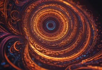 Wall Mural - intricate, glowing patterns, hypnotic psychedelic swirls , design, pattern