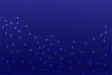Leinwandbilder - Low Poly Background on Dark Blue Gradient – Modern, Geometric, and Minimalist Abstract Design for Digital Art, 3D Modeling, Wallpapers, and Futuristic Graphics	