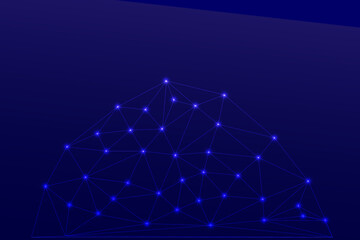 Leinwandbilder - Low Poly Background on Dark Blue Gradient – Modern, Geometric, and Minimalist Abstract Design for Digital Art, 3D Modeling, Wallpapers, and Futuristic Graphics	