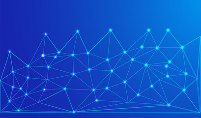 Leinwandbilder - Low Poly Background on Dark Blue Gradient – Modern, Geometric, and Minimalist Abstract Design for Digital Art, 3D Modeling, Wallpapers, and Futuristic Graphics	